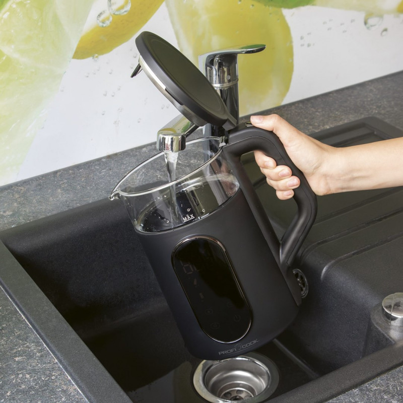 ProfiCook PC-WK 1328 Wasserkocher 1,7 L 2200 W Schwarz, durchsichtig