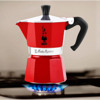Bialetti Candyland Moka Express 3TZ Handkaffeemaschine, 150 ml, Rot