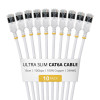 StarTech.com Slim Cat6a U/FTP Patchkabel RJ45, 0,15 m, Weiß, 10er-Pack