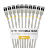 StarTech.com Slim Cat6a U/FTP Patch-Kabel RJ45, 0,15 m, Grau, 10er-Pack