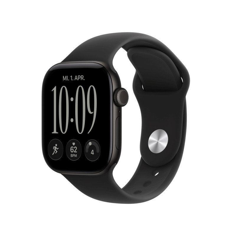 Apple Watch Series 12 GPS 42 mm Aluminiumgehäuse Schwarz mit Sportarmband Schwarz – M/L