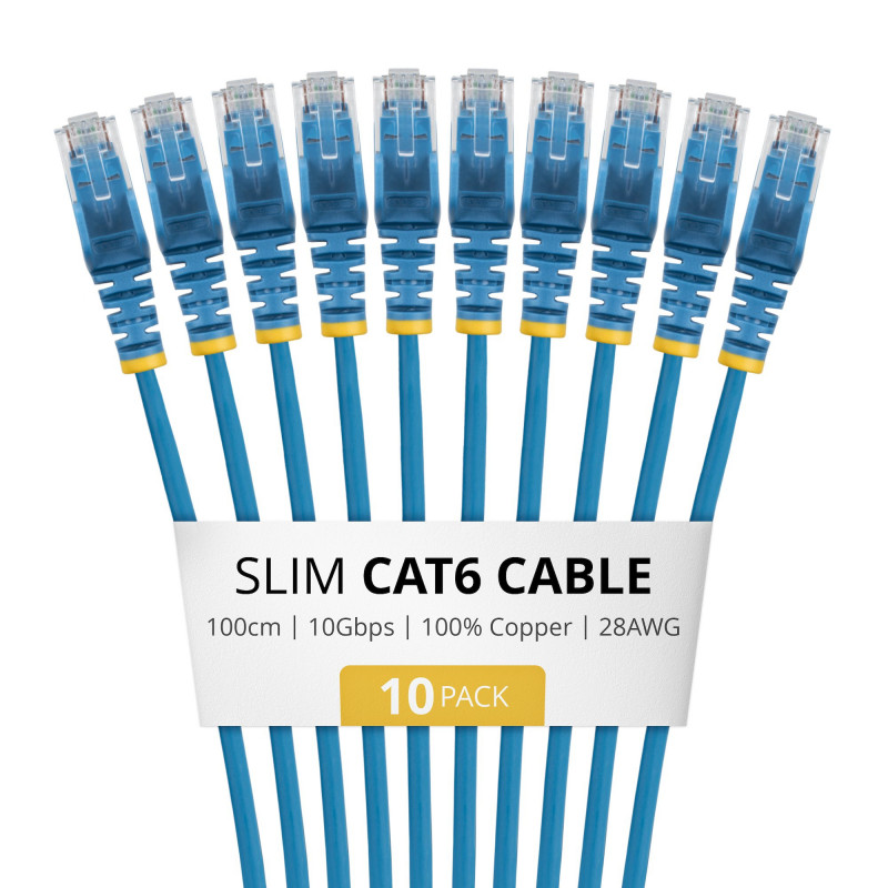 StarTech.com Slim Cat6 U/UTP Patchkabel RJ45, 1 m, Blau, LSZH, 10er-Pack