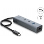 Delock 4 Port USB 5 Gbps Hub mit USB Type-C™ Stecker auf 2 x USB Type-A Anschluss + 2 x USB Type-C™ Anschluss und PD 100 W (64378)