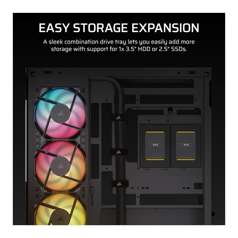 Corsair 2800X RS-R ARGB Panoramaglas Micro-ATX Computergehäuse, Schwarz