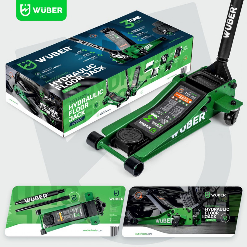 WUBER W22022 Flachwagenheber 3T, 85-430 mm