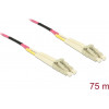 Delock 80156 LC Duplex auf LC Duplex Multimode OM4 LWL-Kabel, 75 m