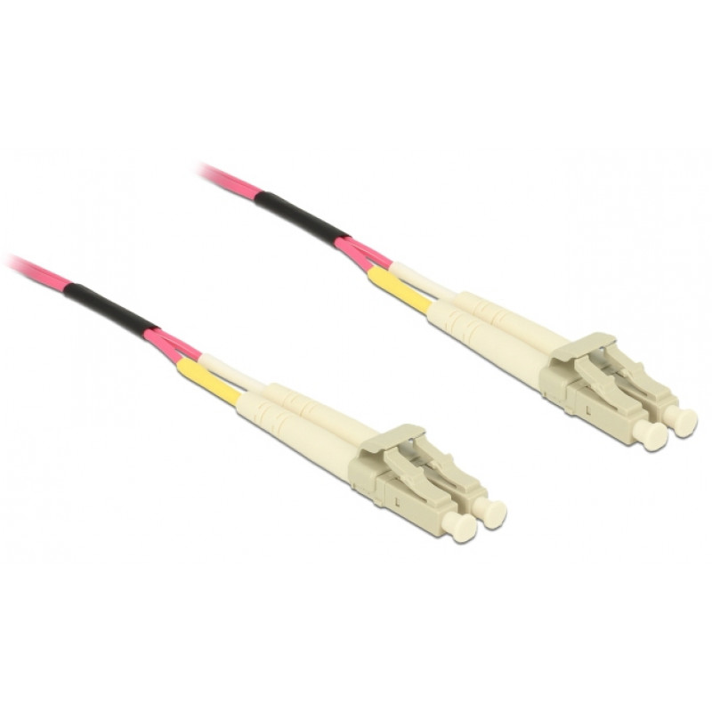 Delock 80156 LC Duplex auf LC Duplex Multimode OM4 LWL-Kabel, 75 m