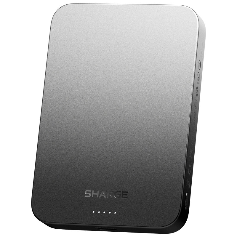 SHARGE AeroMag Air Magnetische Kabellose Ultra-Slim Powerbank 10000mAh, 15W Qi2, 30W USB-C, Schwarz