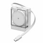 SHARGE Einziehbares 65 GaN Ladegerät, 65W, 2x USB-C, integriertes USB-C-Kabel – weiß