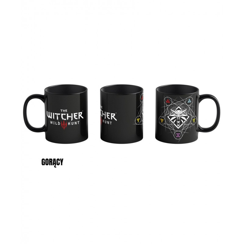 CENEGA PUBLISHING Tasse Good Loot The Witcher 3 Art Heat Reveal - Witcher Signs 480 ml Schwarz
