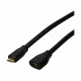 LogiLink CU0120 USB 2.0 Verlängerungskabel, Micro-USB B Stecker auf Micro-USB B Buchse, 0,5 m, Schwarz