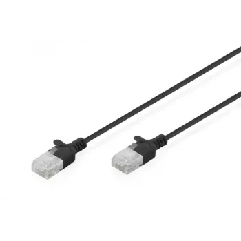 DIGITUS Slim Cat6 U/UTP Patchkabel RJ45, 0,3 m, Schwarz, LSZH