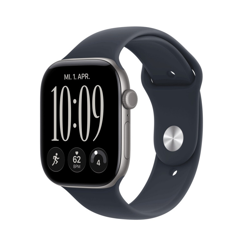 Apple Watch Series 12 GPS 46mm Aluminiumgehäuse Space Grey mit Sportarmband Marineblau - M/L