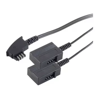 S-Impuls Telefon-Verlängerungskabel - TAE-F (S) auf TAE-F (R) - 20 cm