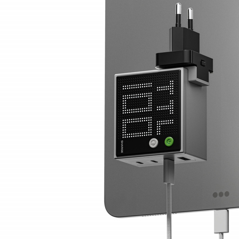 SHARGE Pixel 100 GaN Ladegerät, 100W, 3x USB-C, 1x USB-A - grau