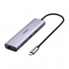 UGREEN 60515 7-in-1 USB-C-Multiport-Adapter, 4K HDMI, Gigabit-Ethernet, 100 W PD, Grau