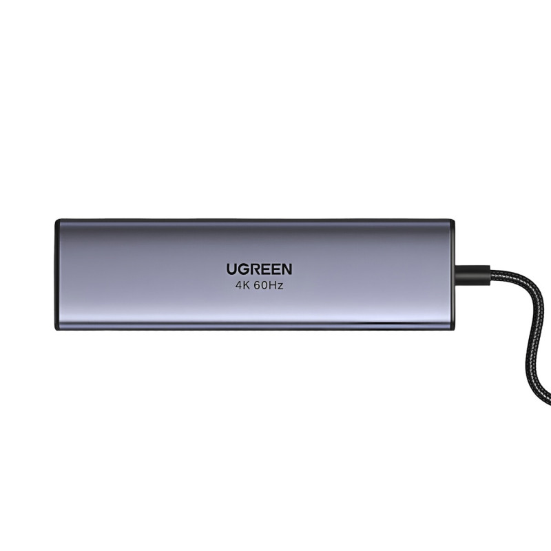 UGREEN 60515 7-in-1 USB-C-Multiport-Adapter, 4K HDMI, Gigabit-Ethernet, 100 W PD, Grau