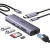 UGREEN 60515 7-in-1 USB-C-Multiport-Adapter, 4K HDMI, Gigabit-Ethernet, 100 W PD, Grau