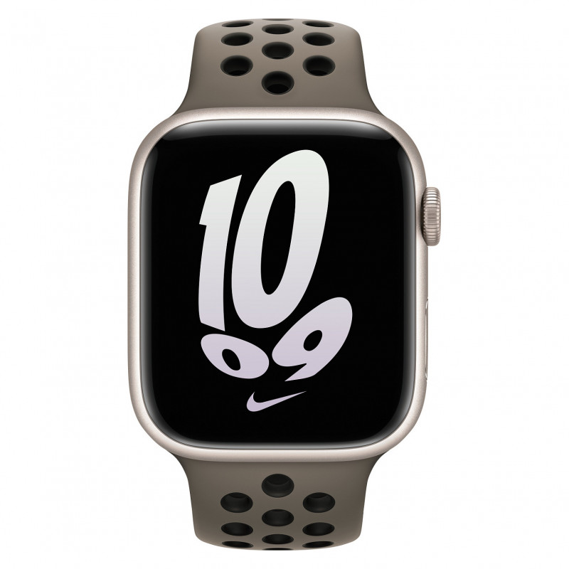 Apple Watch Nike Sportarmband 45mm – Olive Grey/Schwarz