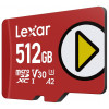 Lexar PLAY 512GB microSDXC UHS-I Speicherkarte, U3, V30, A2, bis zu 205 MB/s, mit SD-Adapter