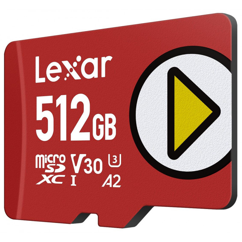 Lexar PLAY 512GB microSDXC UHS-I Speicherkarte, U3, V30, A2, bis zu 205 MB/s, mit SD-Adapter