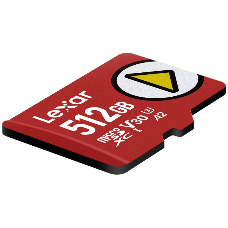 Lexar PLAY 512GB microSDXC UHS-I Speicherkarte, U3, V30, A2, bis zu 205 MB/s, mit SD-Adapter