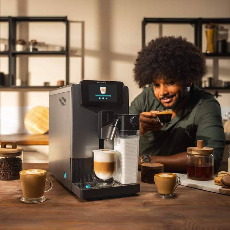 Cecotec Cremmaet Latte Touch Vollautomatische Kaffeemaschine, 19 bar, Integrierter Milchaufschäumer, 1500 W, Schwarz