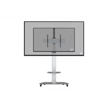 celexon Professional Adjust-3270MP TV-Wagen für 32-70 Zoll Flachbildschirme, Aluminium/Satiniertes Glas, Silber