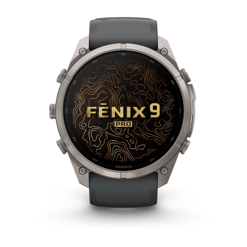 Garmin Fenix 9 Pro – 51mm Titan mit Graphit/Schwarzem Silikonarmband Smartwatch