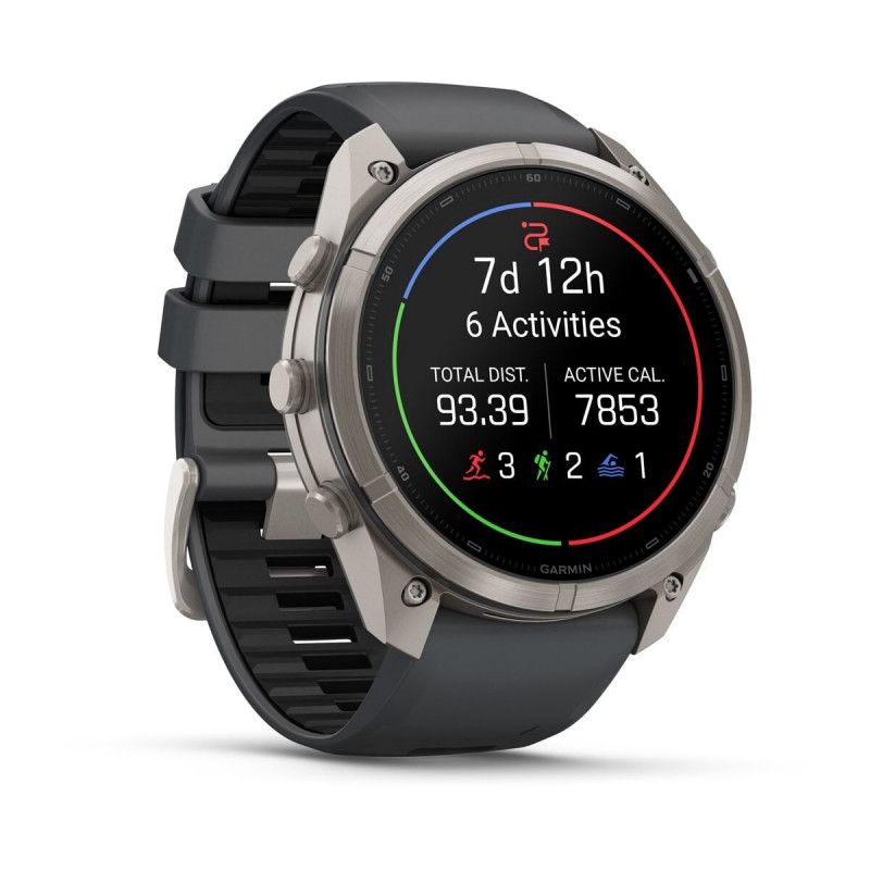 Garmin Fenix 9 Pro – 51mm Titan mit Graphit/Schwarzem Silikonarmband Smartwatch