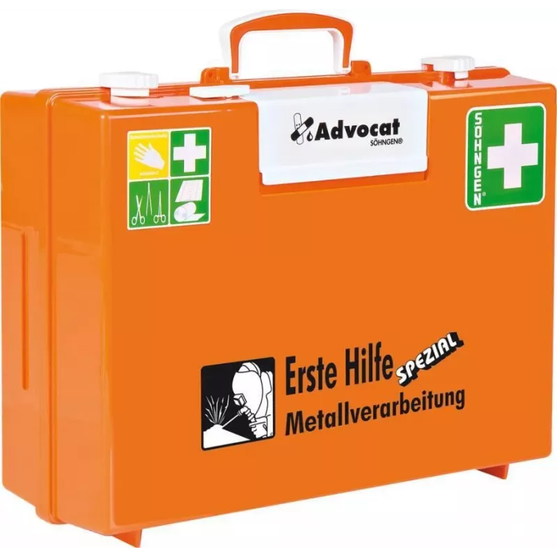 Söhngen Advocat Erste-Hilfe-Kasten für Metallbearbeitung, 400 x 300 x 150 mm, Orange (0367002)