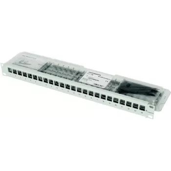 Telegärtner 100007010 19-Zoll-Modulträger, bestückt, CAT 6a, 1 HE, grau