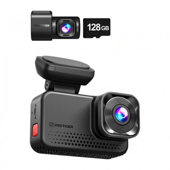 REDTIGER VC70 Wi-Fi 4K + 2,5K Dashcam mit 128GB Karte