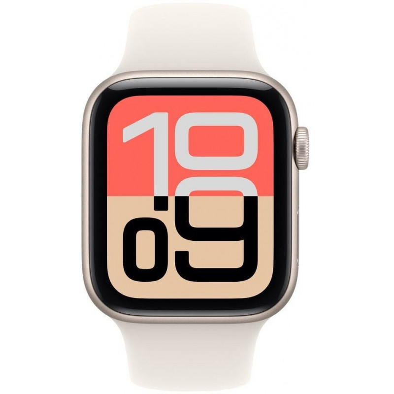 Apple Watch SE 3 (2025) GPS 40mm, Starlight Aluminiumgehäuse, Starlight Sportarmband S/M (MEH34)
