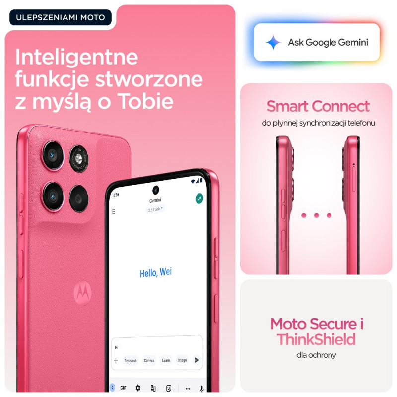 Motorola moto g57 power 5G Smartphone 12GB/256GB, 6,72 inch, 7000 mAh, Dual-SIM, Android 16, Pink