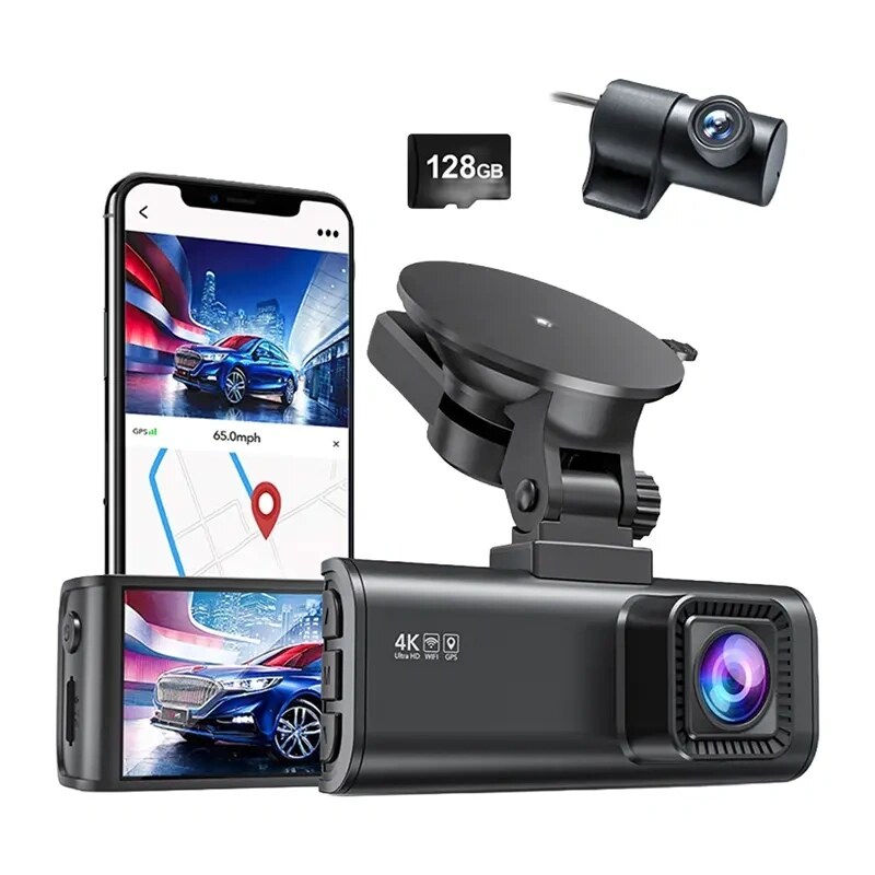 REDTIGER F7NP Wi-Fi 4K + 1080p Dashcam, 128GB