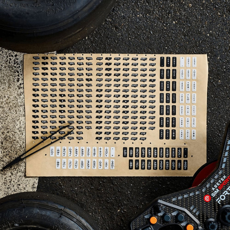 Asetek SimSports Aufkleber-Set - weiß