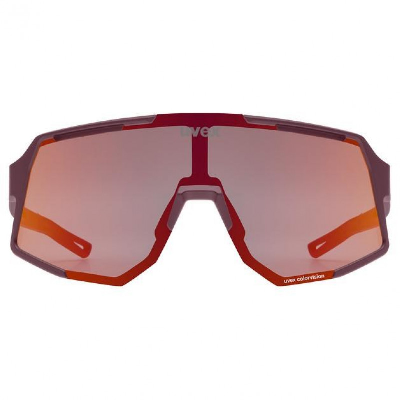 Uvex Sequenze CV Fahrradbrille, Cranberry Matt / Mirror Red