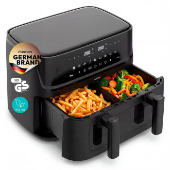 Medion Life P25 XXL Flex M MD 100057 Heißluftfritteuse, Schwarz (50079785)