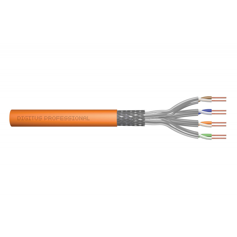DIGITUS Cat7 S/FTP Installationskabel, B2ca, AWG 23/1, LSZH, 100 m, Orange