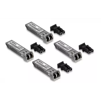 TRENDnet TEG-MGBSX/4 - SFP (Mini-GBIC) Transceiver-Modul - LC Multimode - bis zu 550 m - 850 nm - TAA-konform (4er-Pack)