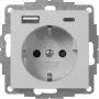 Gira Steckdose mit USB, Grau (2459015)