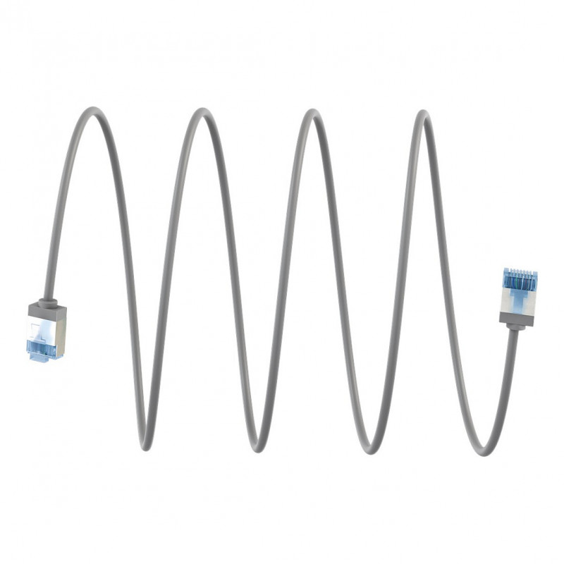 Goobay Slim Cat6a U/FTP Patchkabel RJ45, 1 m, Grau