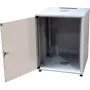 IT-Budget 19 inch Netzwerkschrank SJB, 12U, BxT 600x600 mm, Glastür, Rückwand, Hellgrau (W-3987-01-02-011-BBL)