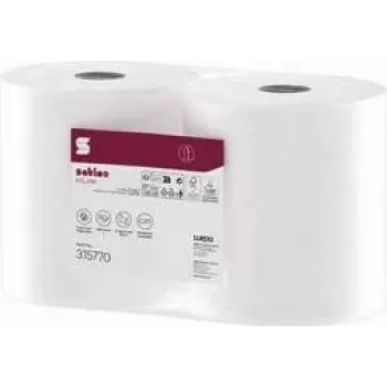 satino by wepa HiLine Reinigungsrolle, 2-lagig, Hochweiß, 525 m, 100% Recycling, Blatt 230 x 350 mm, 2er-Pack (315770)