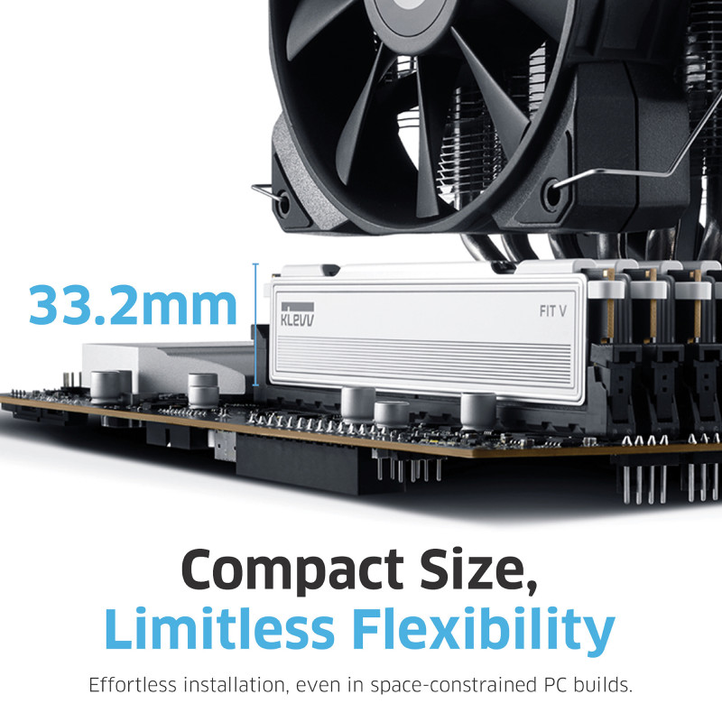 KLEVV Fit V 32GB (2x16GB) DIMM 6000MHz CL28 Speicherkit, Schwarz (KD5AGU880-60B280F)