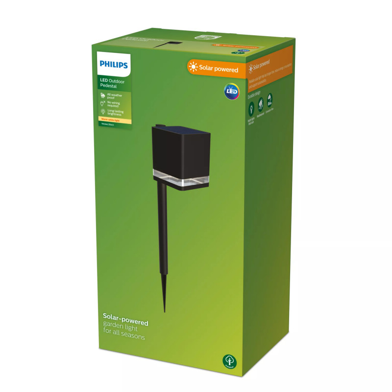 Philips LED Erdspieß Außen Solar Virona 1,8W, Schwarz