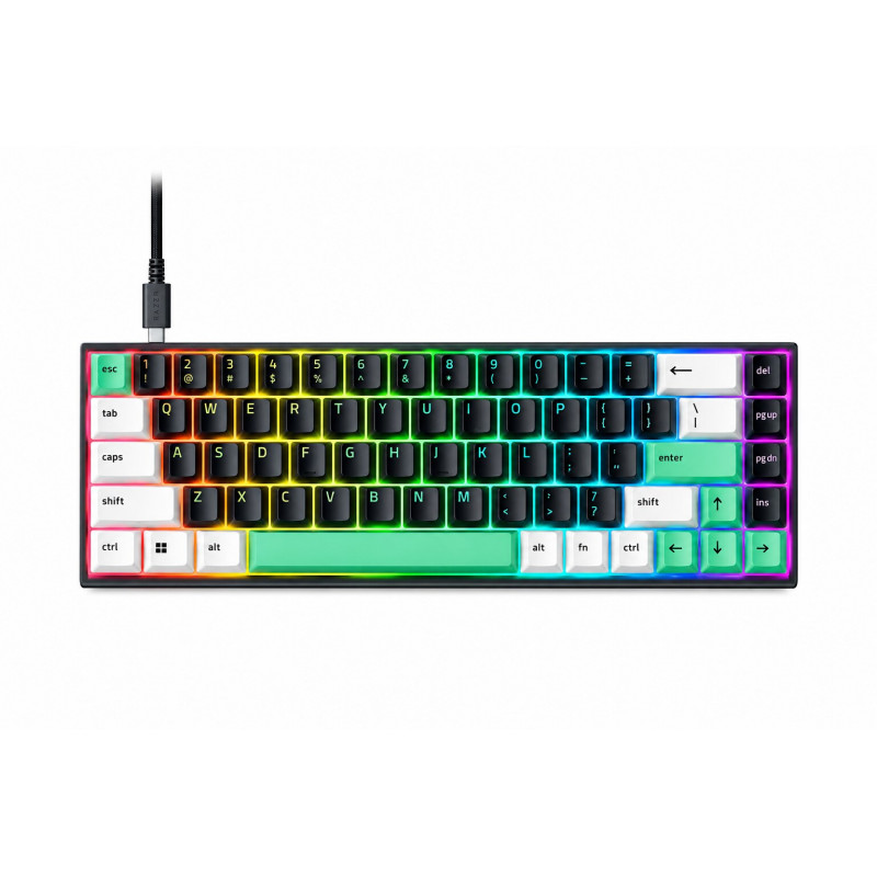 Razer Reclusa X Mini 65% mechanische Gaming-Tastatur, kabelgebunden, US, Razer Mechanical Switches Gen-3 (taktil), Schwarz