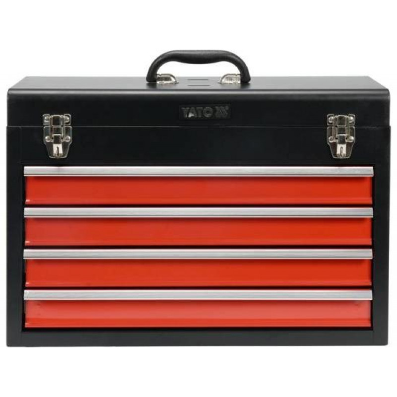 Yato YT-08874 Kleinteile-/Werkzeugbox Edelstahl Schwarz, Rot