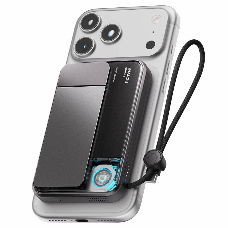 SHARGE ICEMAG 3 Powerbank, 10.000 mAh, 25 W Qi2, 35 W USB-C, schwarz
